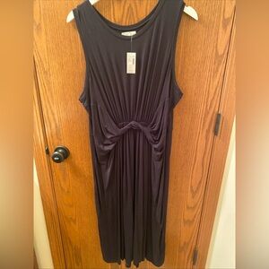 Maurices Black Ruched Wrap Midi Dress